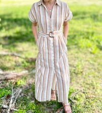 Fate - Linen Belted Shirt Maxi Dress