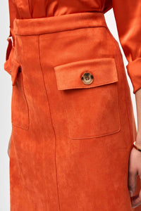 Joseph Ribkoff - Faux Suede Pull-on A-line Skirt
