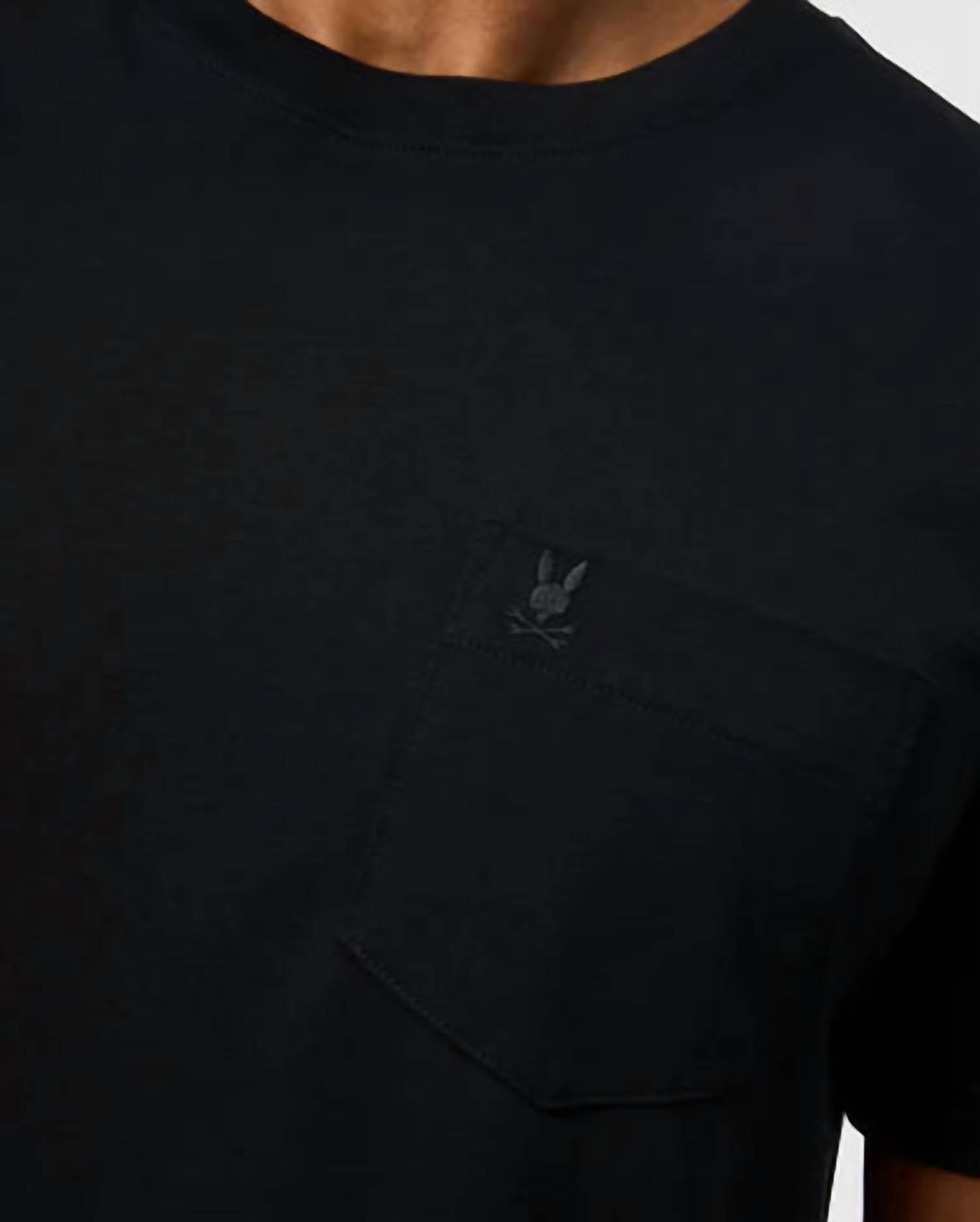 Psycho Bunny Bonnie Regular Fit Pocket Tee in black - men's t-shirt - view 4