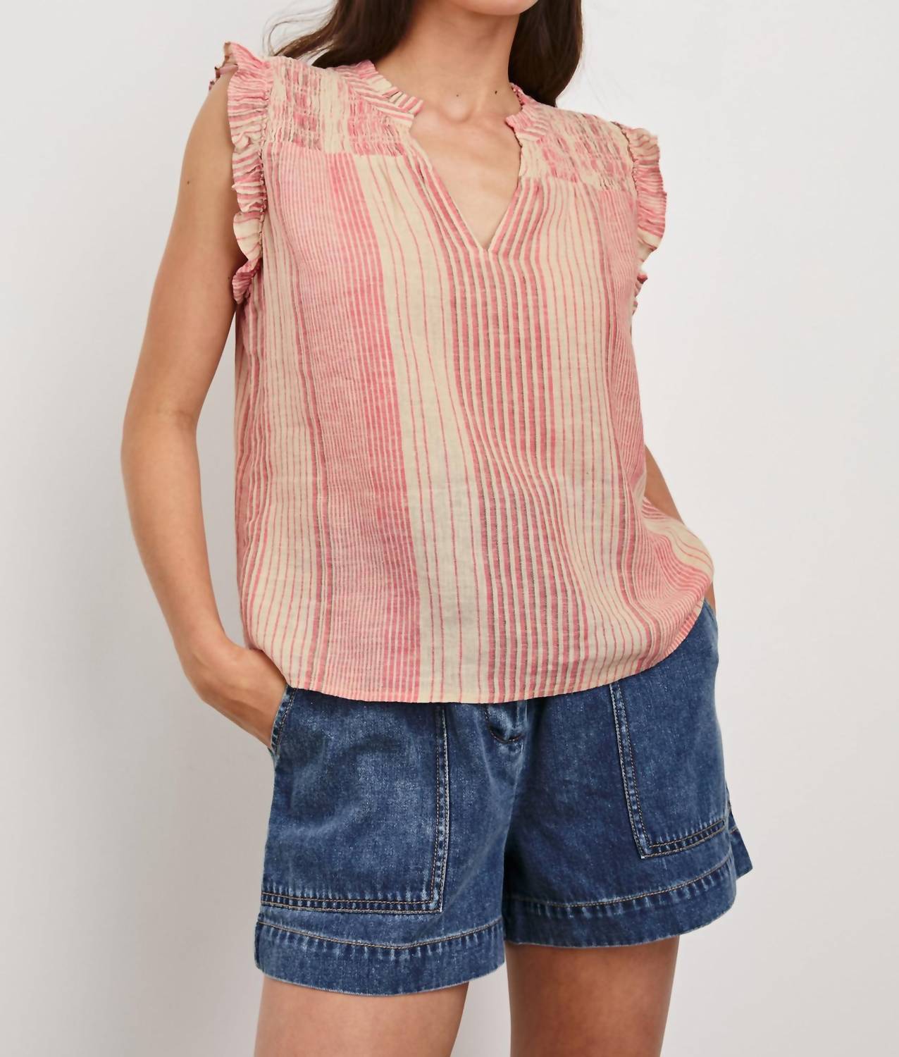 Rails - Arlene Ruffle Shoulder Top