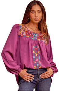 Andree By Unit - Embroidered Balloon Sleeve Blouse