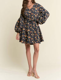 J.Nna - Floral Balloon Sleeve Dress