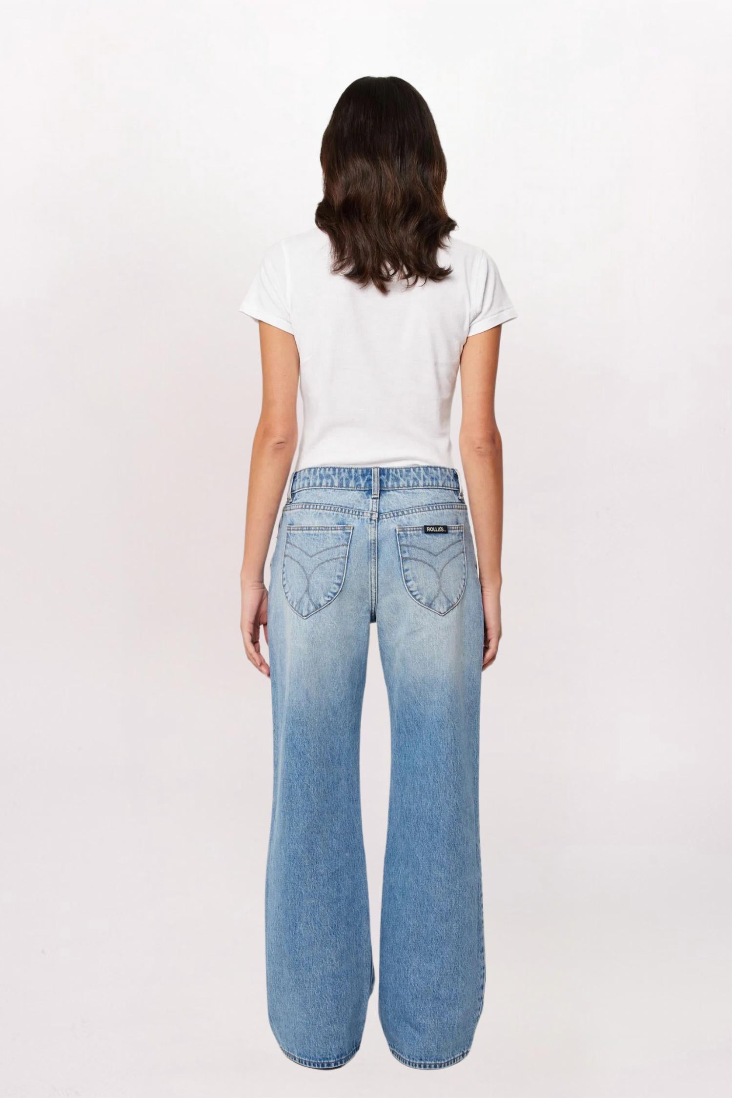 ROLLA'S Heidi Low Worn Denim Pants in brad blue - women's jeans - alternate view