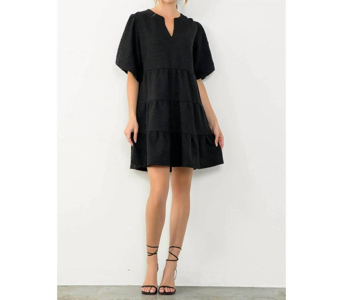 Thml - Puff Sleeve Textured Dress
