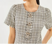 Lilly Pulitzer Brenda Boucle Mini Dress in coconut lurex houndstooth boucle - women's dress - view 5