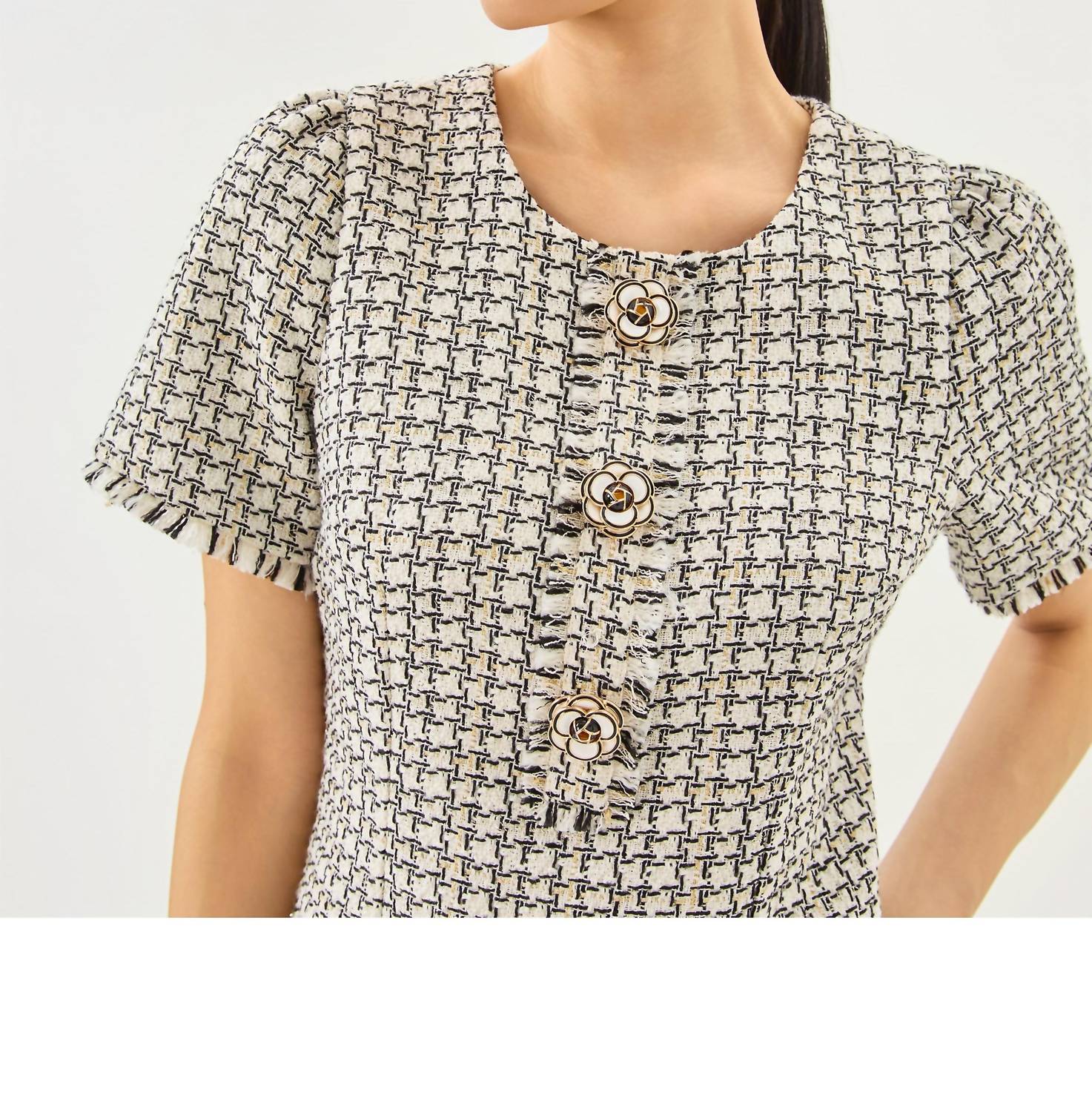 Lilly Pulitzer Brenda Boucle Mini Dress in coconut lurex houndstooth boucle - women's dress - view 5