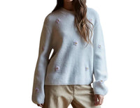 By Together Franki Flower Sweater in grey - women's sweater