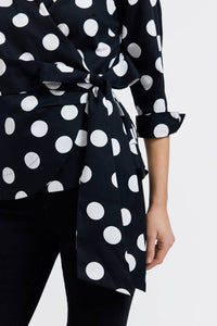 Foxcroft - Women's Salina Polka Dot Three Quarter Sleeve Top