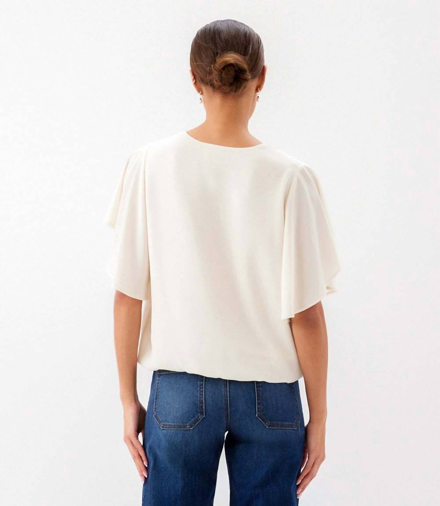 Karen Kane - Flutter Sleeve V-Neck Top