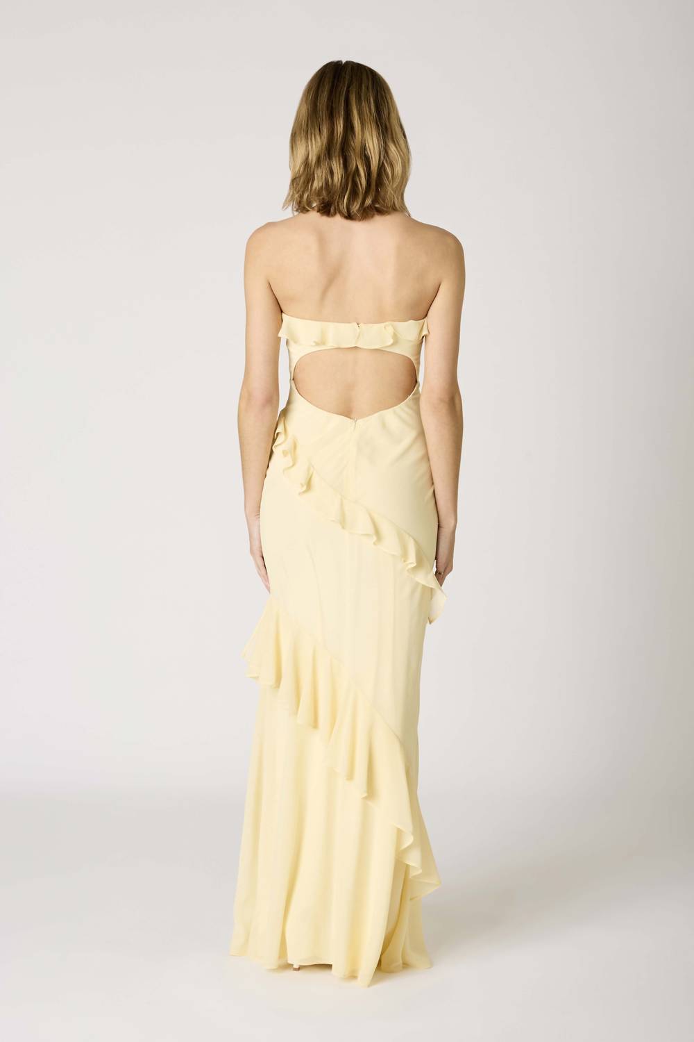 Cotton Candy La - Strapless Ruffle Tiered Maxi Dress