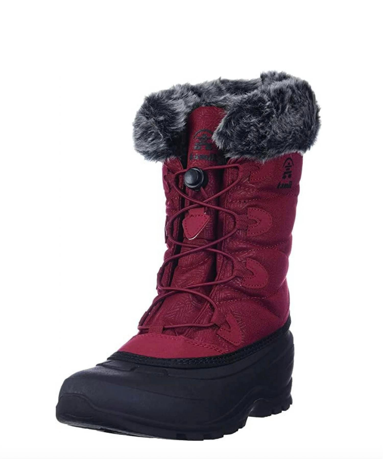 Kamik - Women's Momentum 3 Pull On Rounded Toe Waterproof Fur Trim Ankle Snow Boots