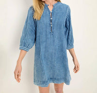 Michael Stars Leanne Mini Dress in indigo stripe - women's dress - view 4