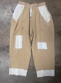 Pol - Women's Stretchable Pants With Lace