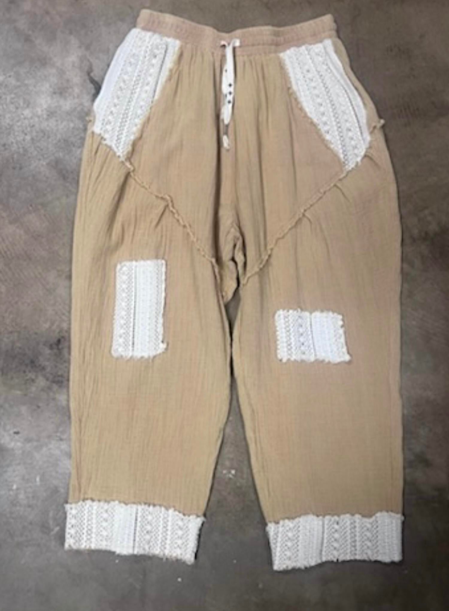 Pol - Women's Stretchable Pants With Lace