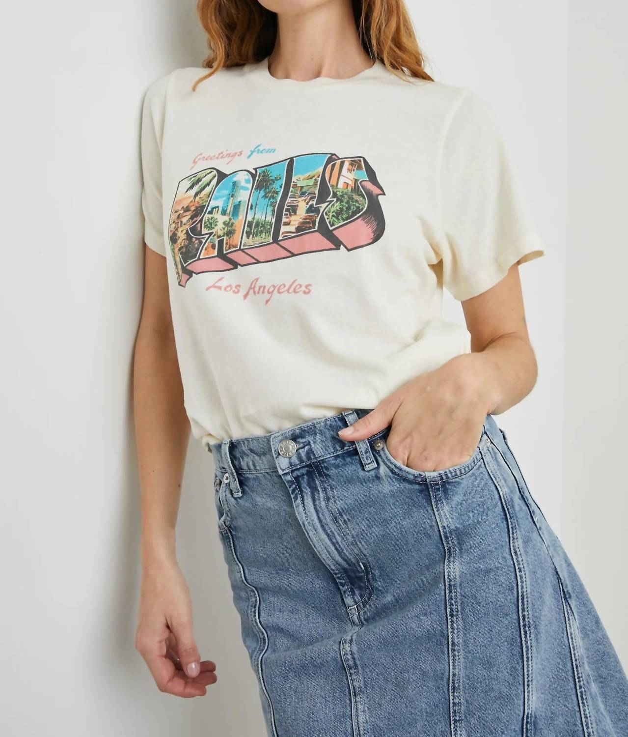 Rails Boyfriend Tee Shirt in la ecru - women's t-shirt - detail view