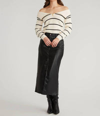 525 America - Sierra Off Shoulder Striped Pullover