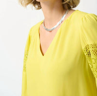 Joseph Ribkoff - V-neck Lace Detail Sleeve Relaxed Blouse