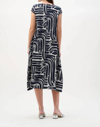 Joseph Ribkoff - Abstract Midi Cocoon Dress