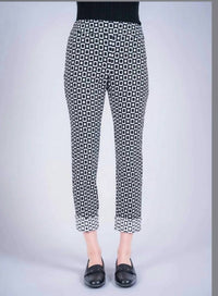 Lisette - Women's Squares Cuff Ankle Pull-on Trouser