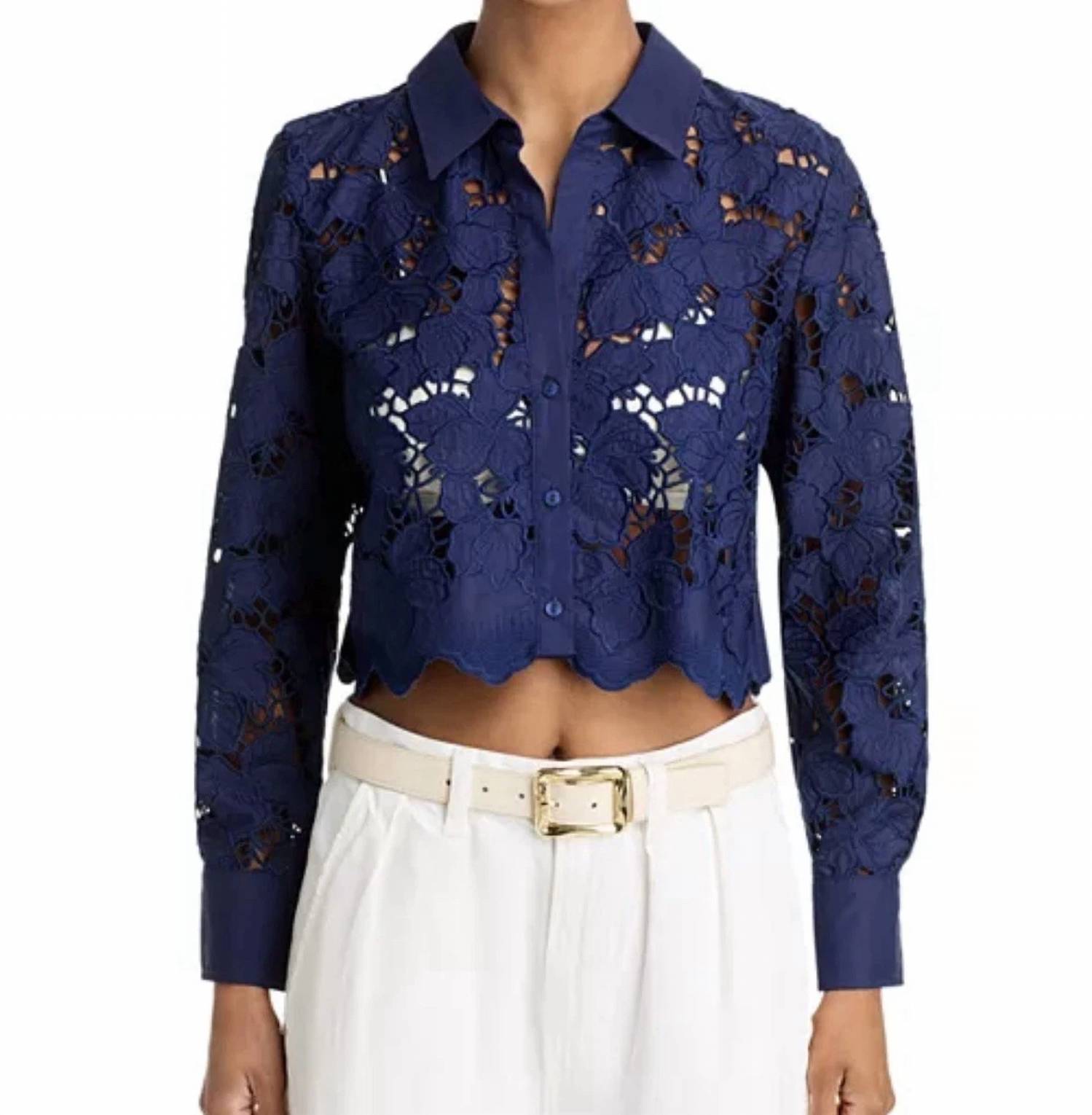 L'Agence - Seychelle Cropped Buttondown Shirt