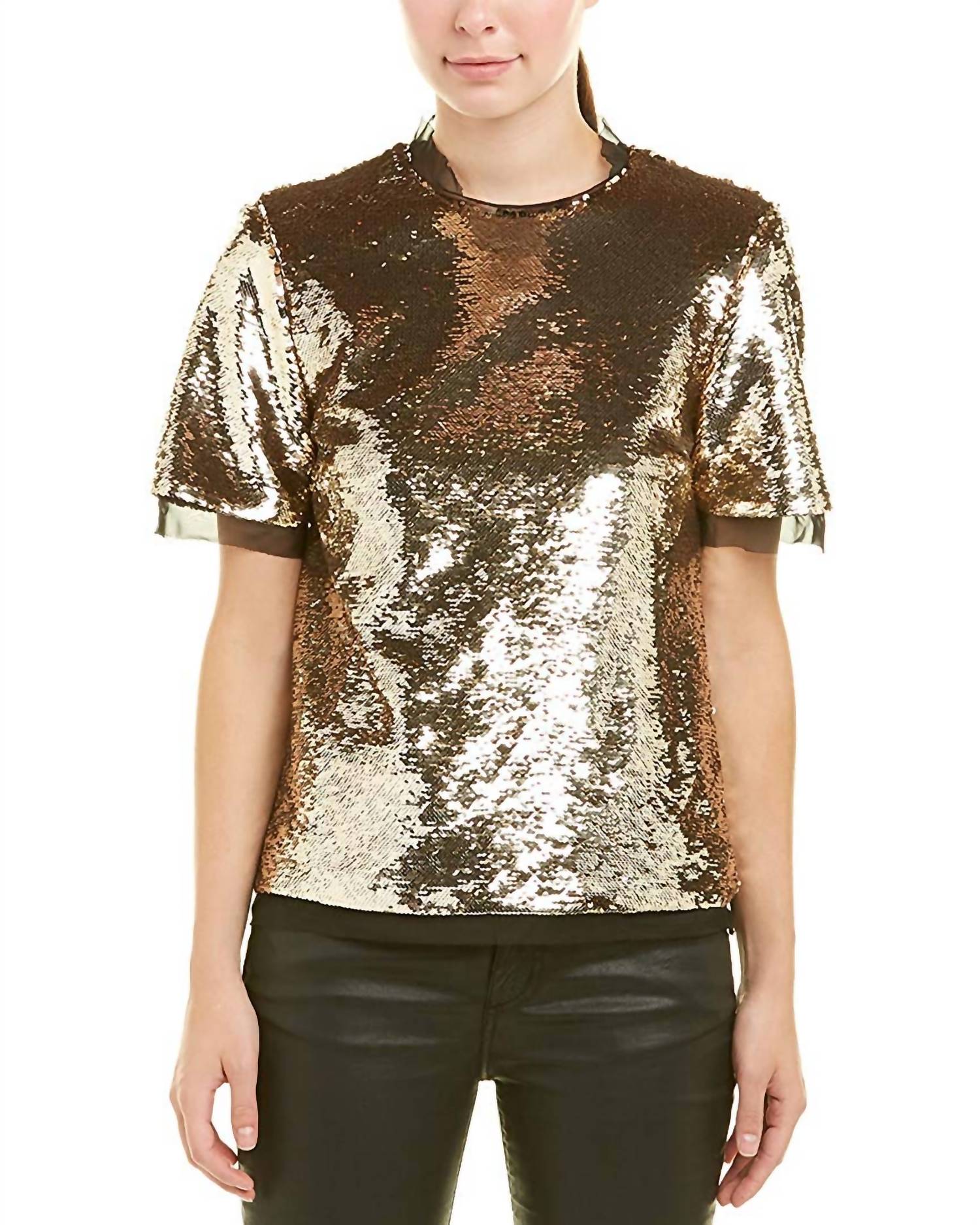 Darted Bust Short Sleeve Chiffon Blouse