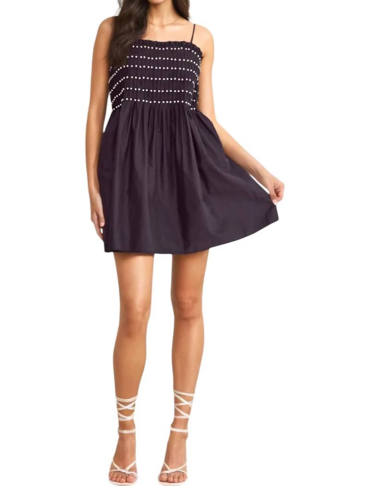 Entro - Presley Pearl Trim Sleeveless Mini Dress