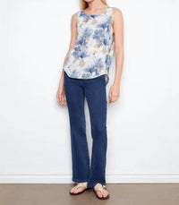 Charlie B - Printed Sleeveless Linen Blend Blouse