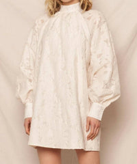 En Creme - The Elara Mock Neck Mini Dress