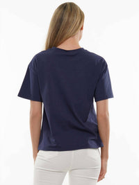 Why Dress American Wine Glass Tee in navy - women's t-shirt - alternate view