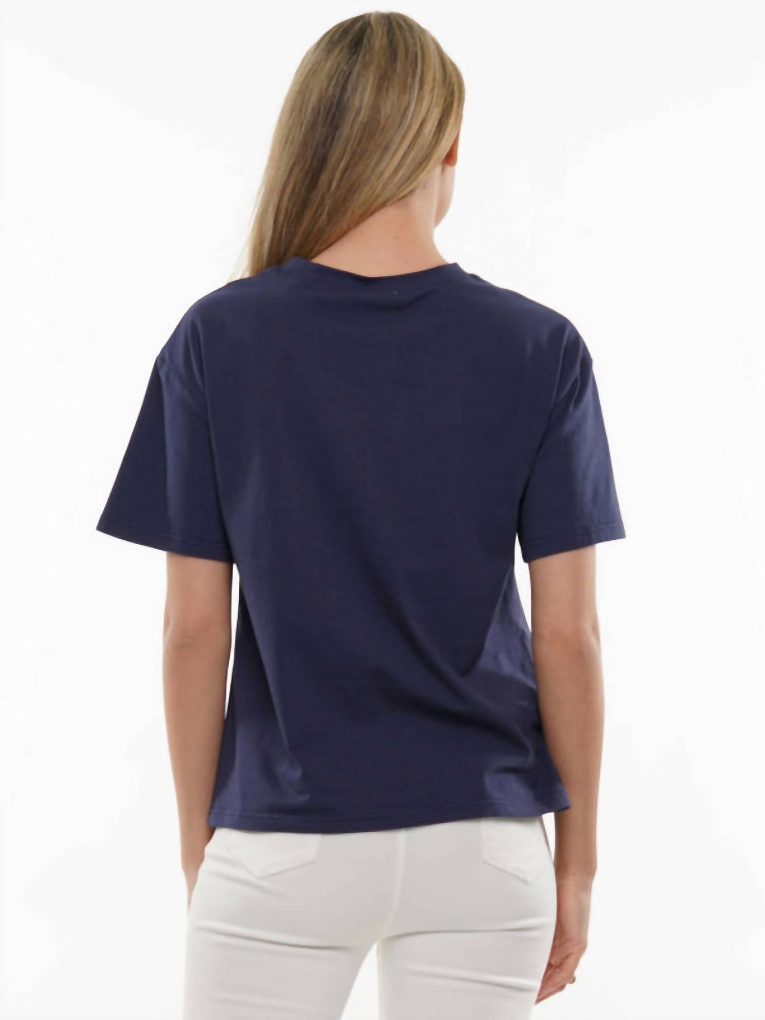 Why Dress American Wine Glass Tee in navy - women's t-shirt - alternate view