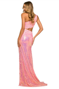 Sherri Hill - One Shoulder Sequin Fitted Prom Dress
