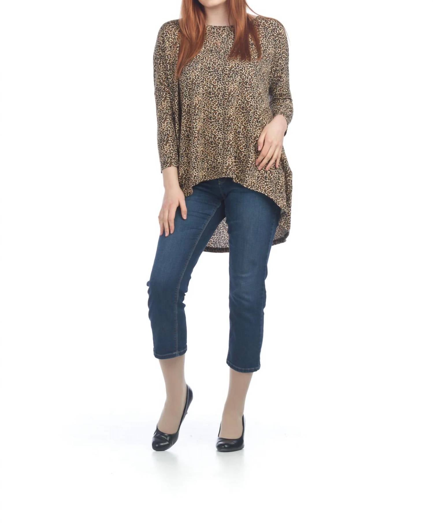 Papillon - Ditsy Leopard High Low Sweater