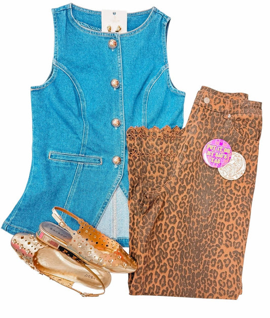 Ee:Some - Dome Button Denim Vest