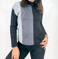Trisha Tyler - Cassidy Suede Color Block Sweater