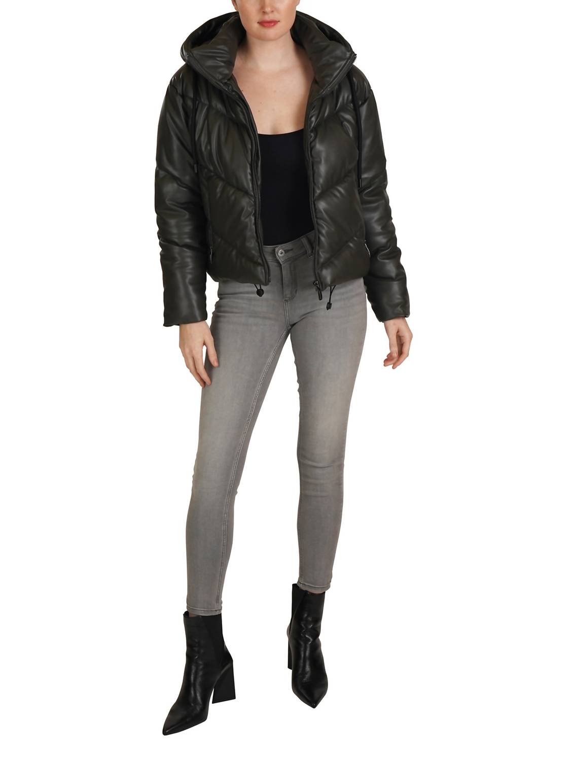Love Token - Long Sleeve Hooded Puffer Jacket