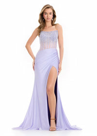 Ashleylauren - Strapless Beaded Sequin Embellished Gown