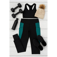 Julia Rose Gracie Panel Full Length Leggings in green 1 - women's pants - view 5