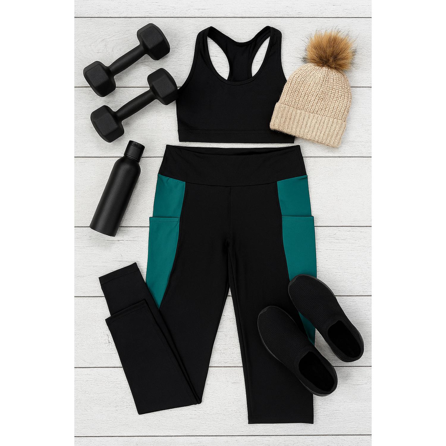 Julia Rose Gracie Panel Full Length Leggings in green 1 - women's pants - view 5