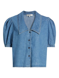 Frame - Sailor Denim Short Sleeve Blouse