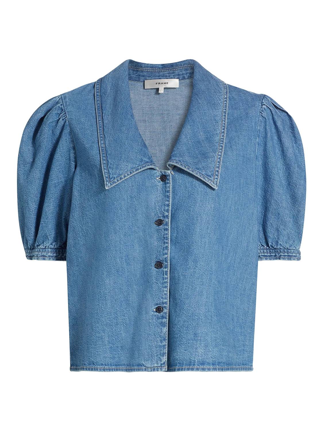 Frame - Sailor Denim Short Sleeve Blouse