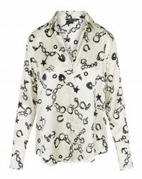 Catherine Gee - Daria Charms French Cuff Silk Blouse