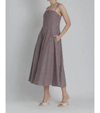 Aureum - Striped Panel Midi Dress