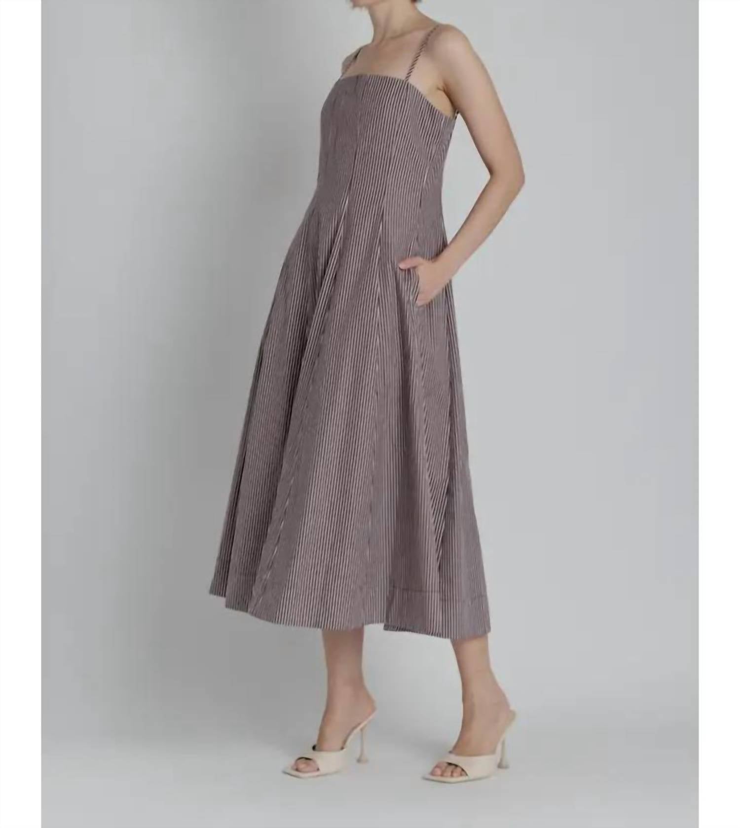 Aureum - Striped Panel Midi Dress