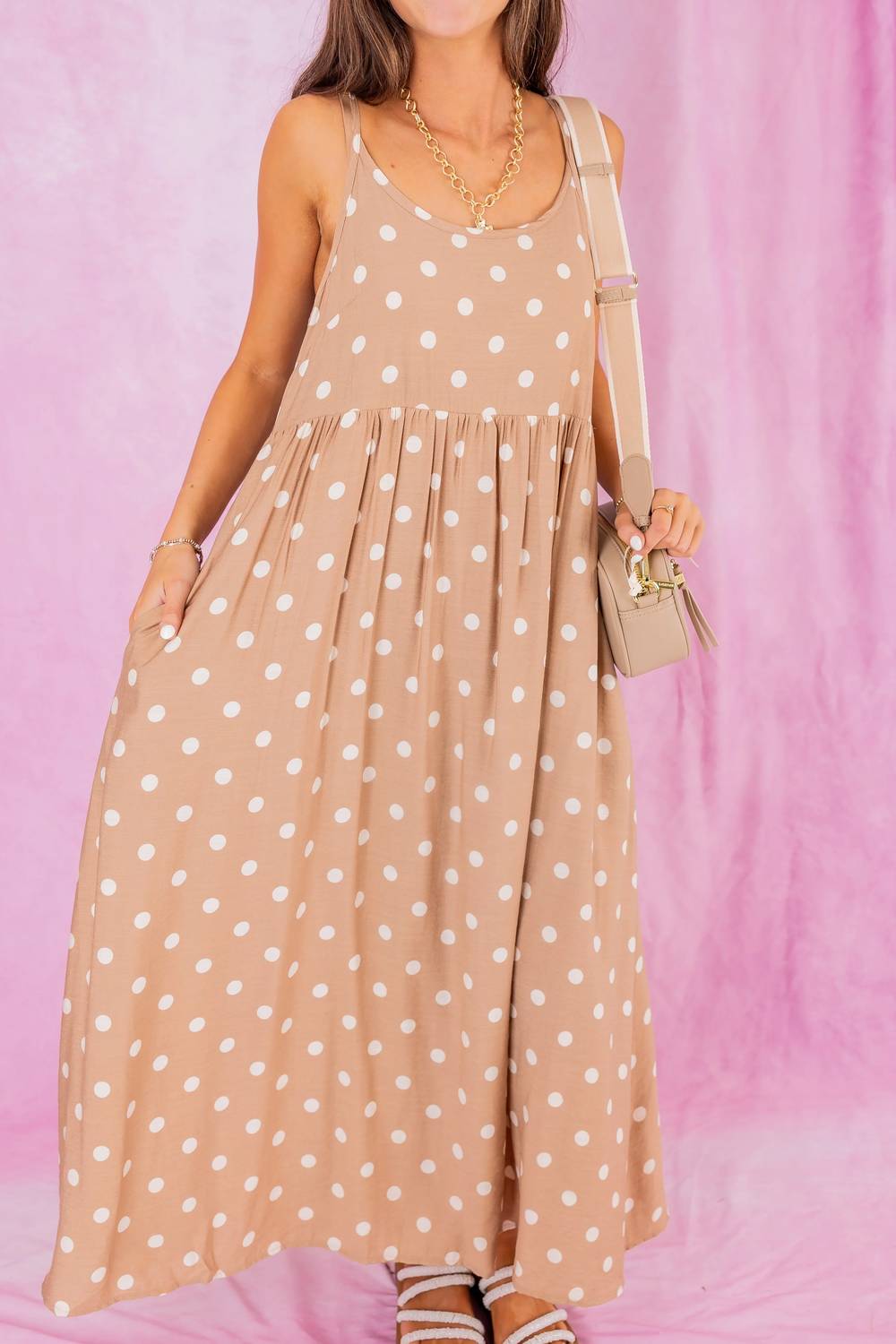 Entro - Layered Polka Dot Midi Dress