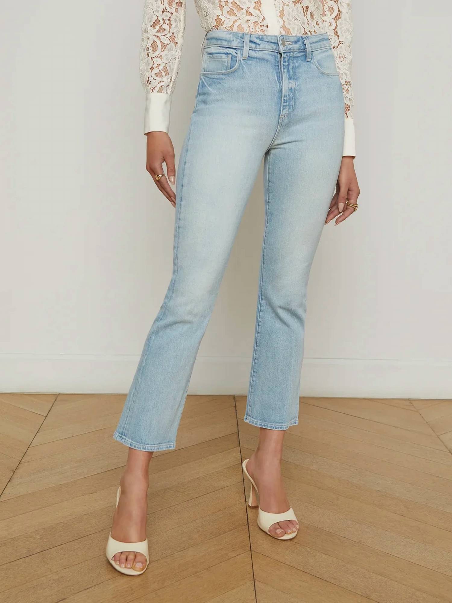 L'Agence - Mira Ultra High Rise Crop Micro Bootcut Jeans