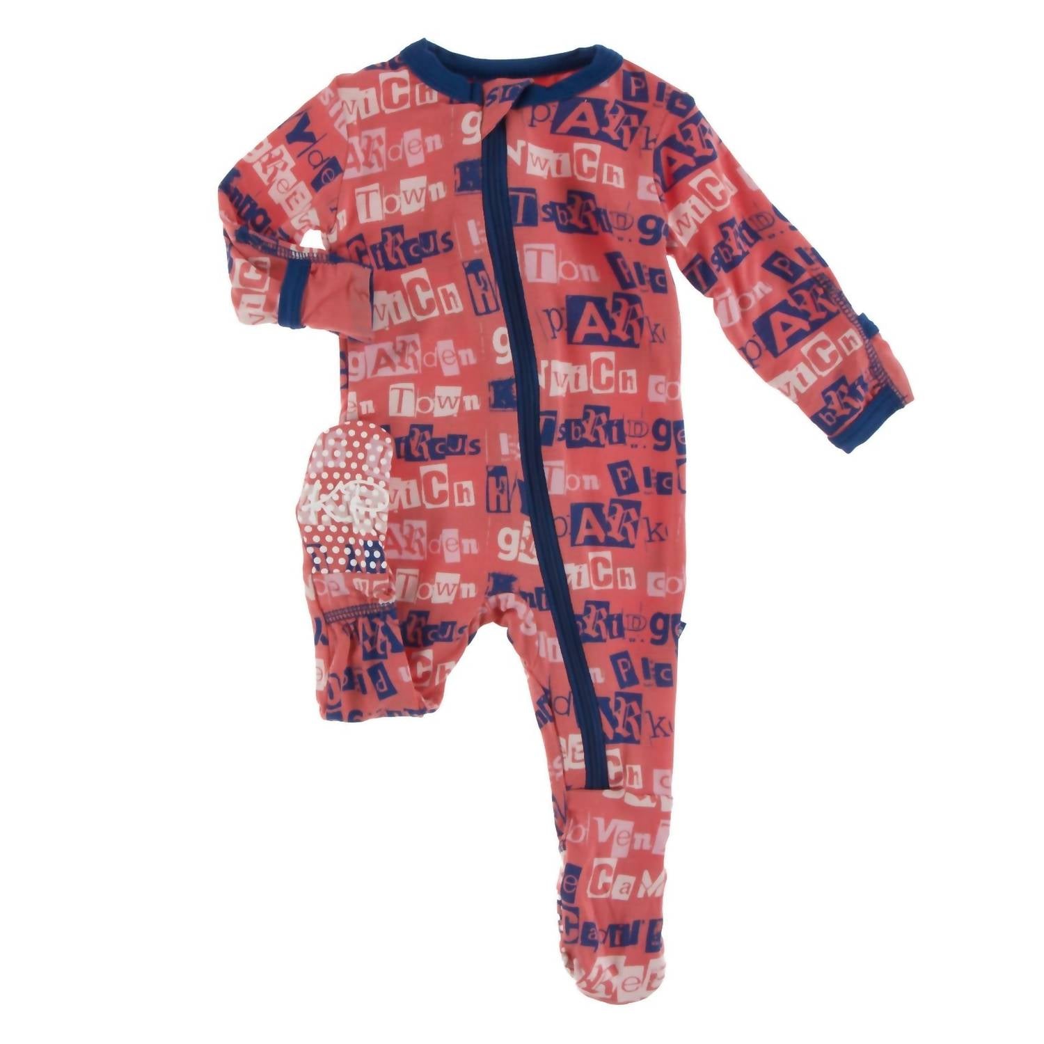 Kickee - Kids' Print Footie with Zipper