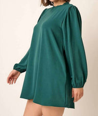 Mittoshop - Plus - Airflow Ruffle Long Sleeve Mini Dress