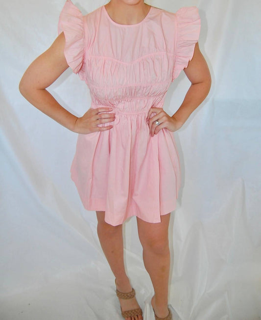 Heyson - Maggie Smocked Neck Dress With Flutter Cap Sleeves