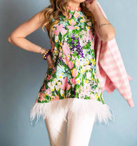 Brianna Cannon - Sparkling Blossoms Feather Tunic