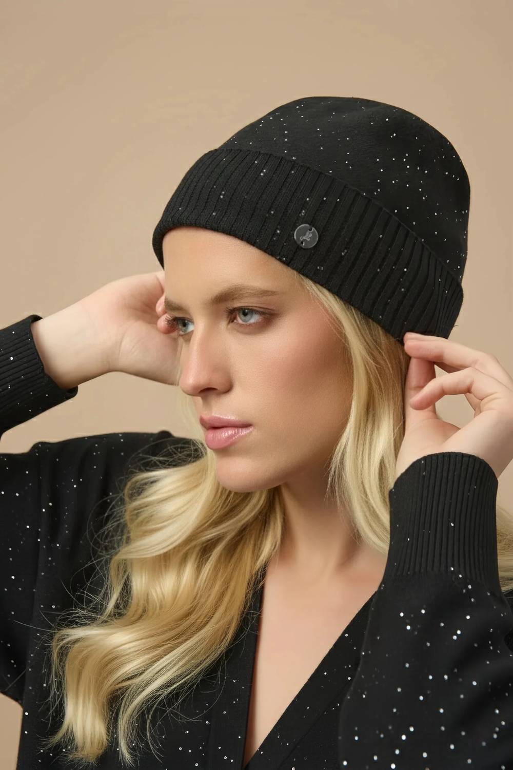 Joseph Ribkoff - Sequined Knit Beanie